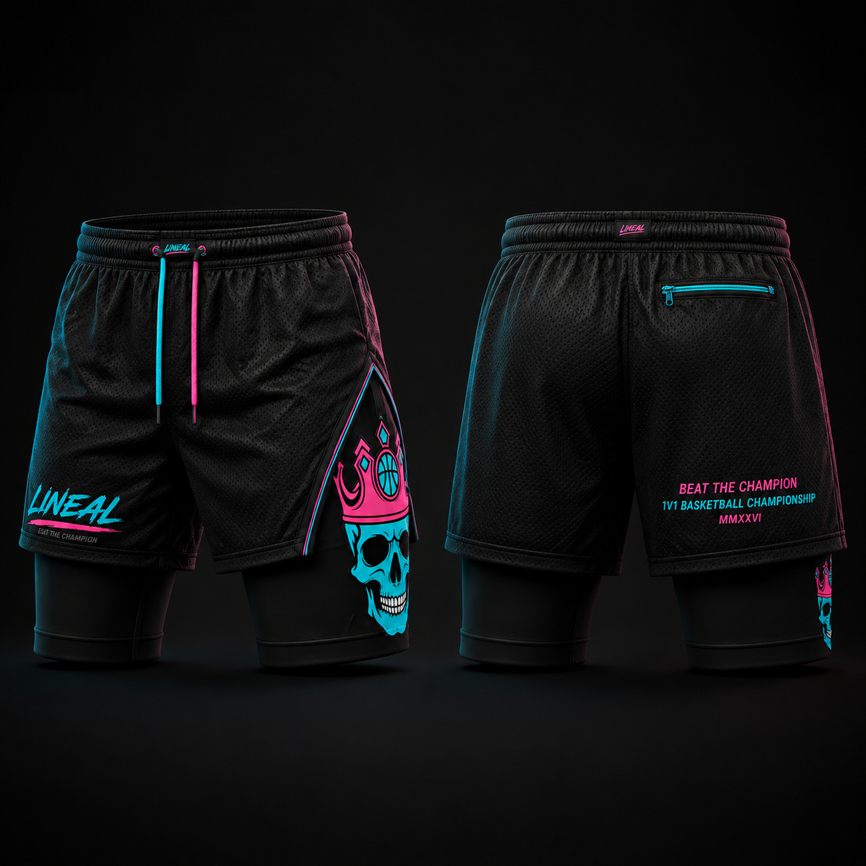LINEAL Shorts, front and back
